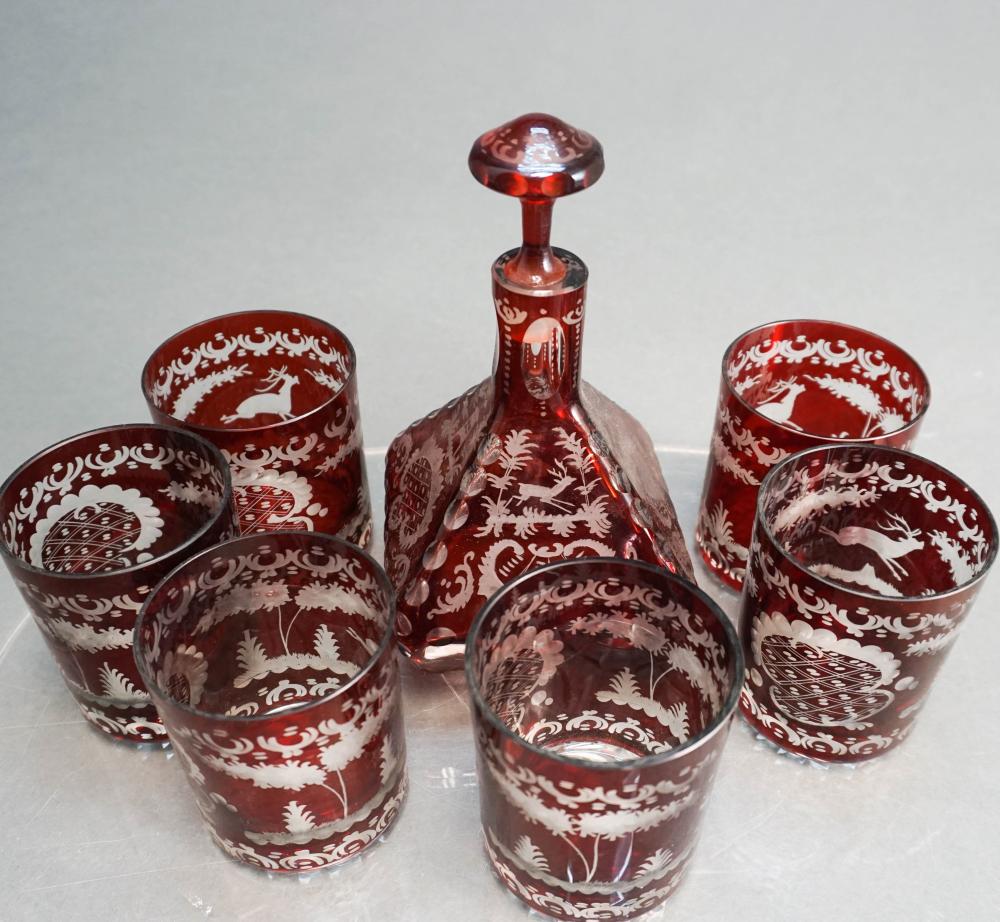 BOHEMIAN RUBY-TO-CLEAR ETCHED AND