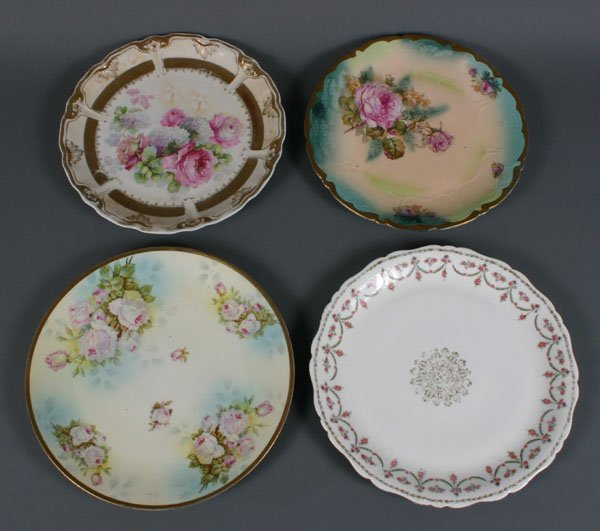 Four porcelain platters; floral