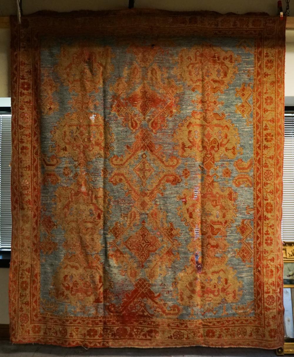 OUSHAK RUG, APPROX 9 FT X 7 FT