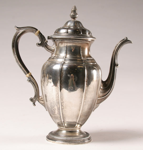 Gorham sterling silver coffee pot; raised
