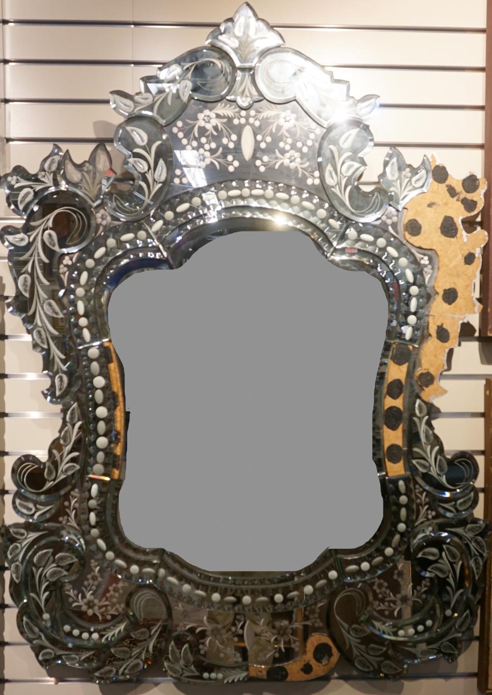 VENETIAN ETCHED GLASS FRAME MIRROR,