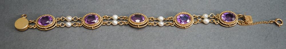 14-KARAT YELLOW-GOLD, AMETHYST