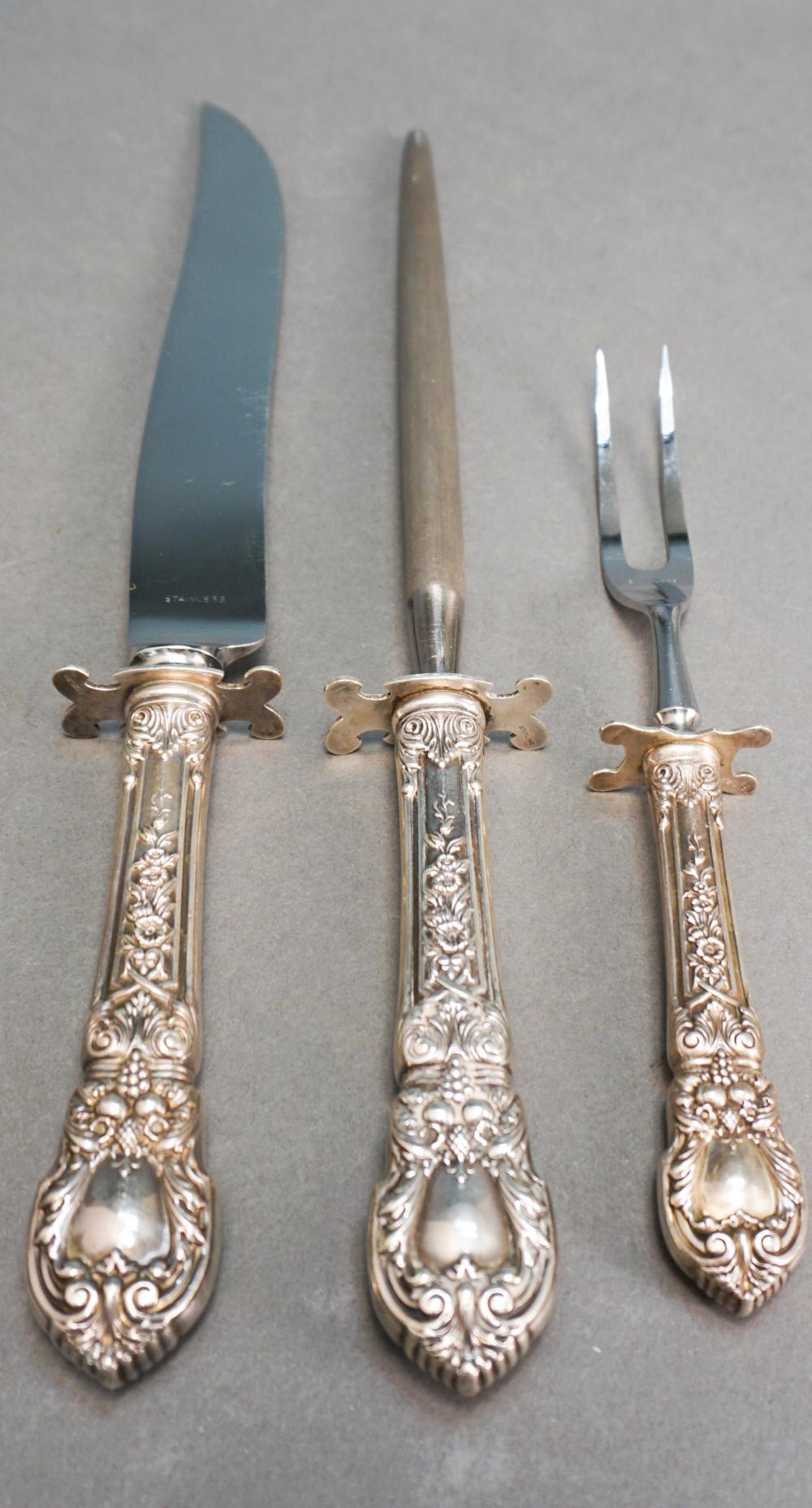 STERLING SILVER HANDLED THREE-PIECE