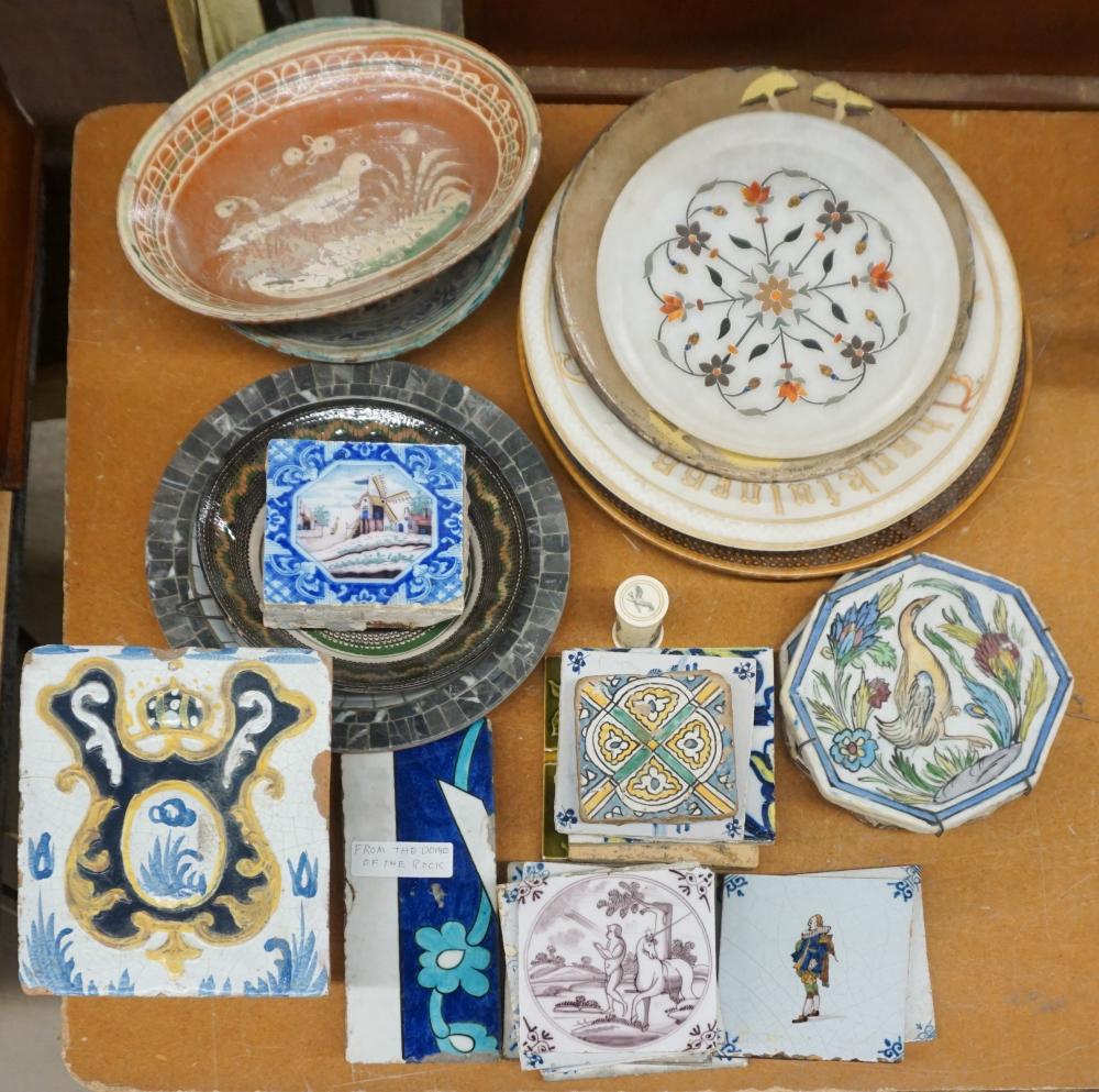 GROUP WITH CONTINENTAL GLAZED STONEWARE