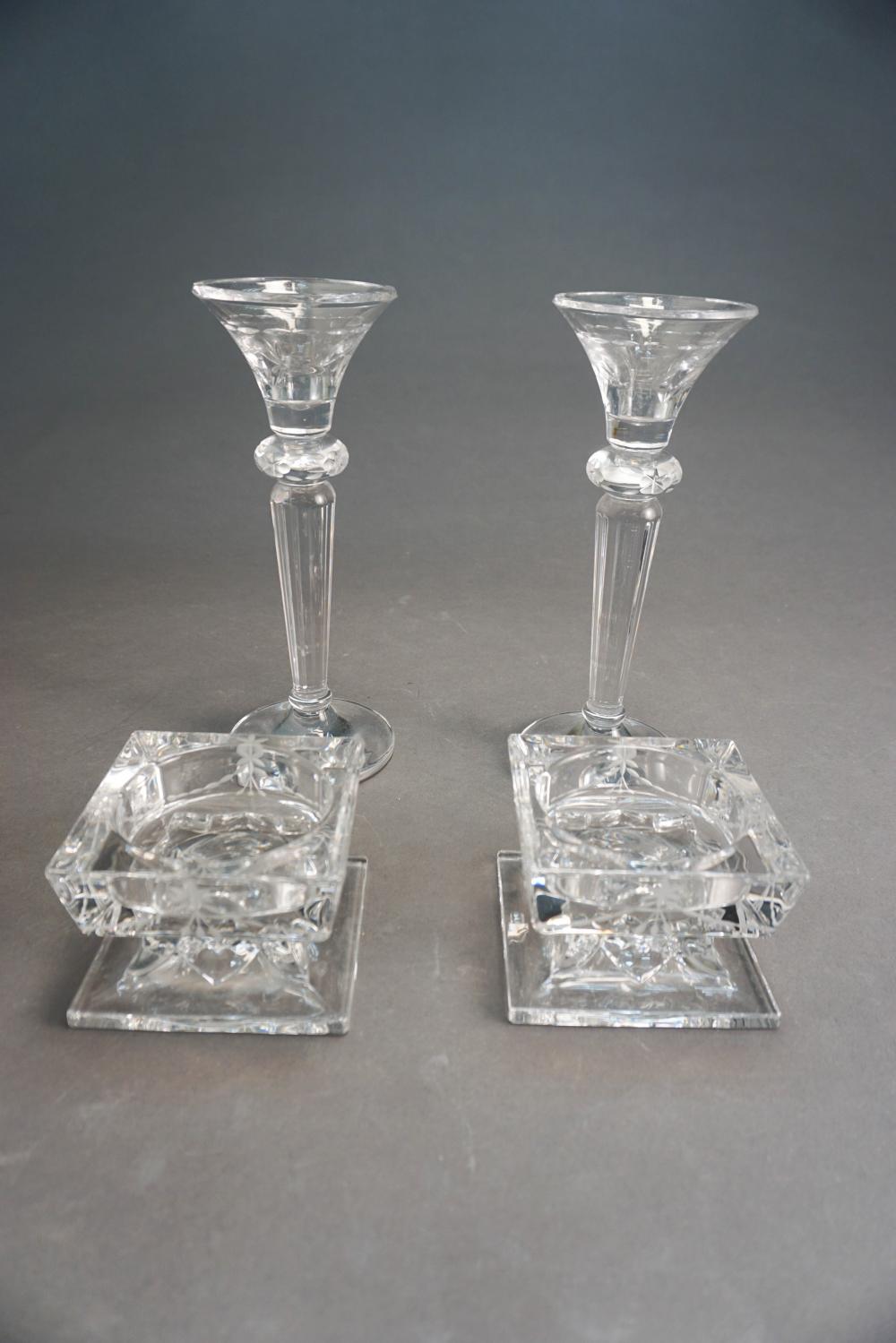 PAIR GORHAM CRYSTAL CHANTILLY PATTERN