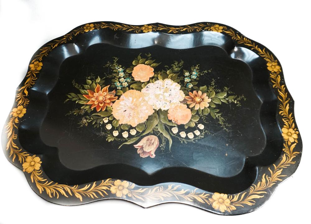 CONTEMPORARY TOLE DECORATED TRAY,