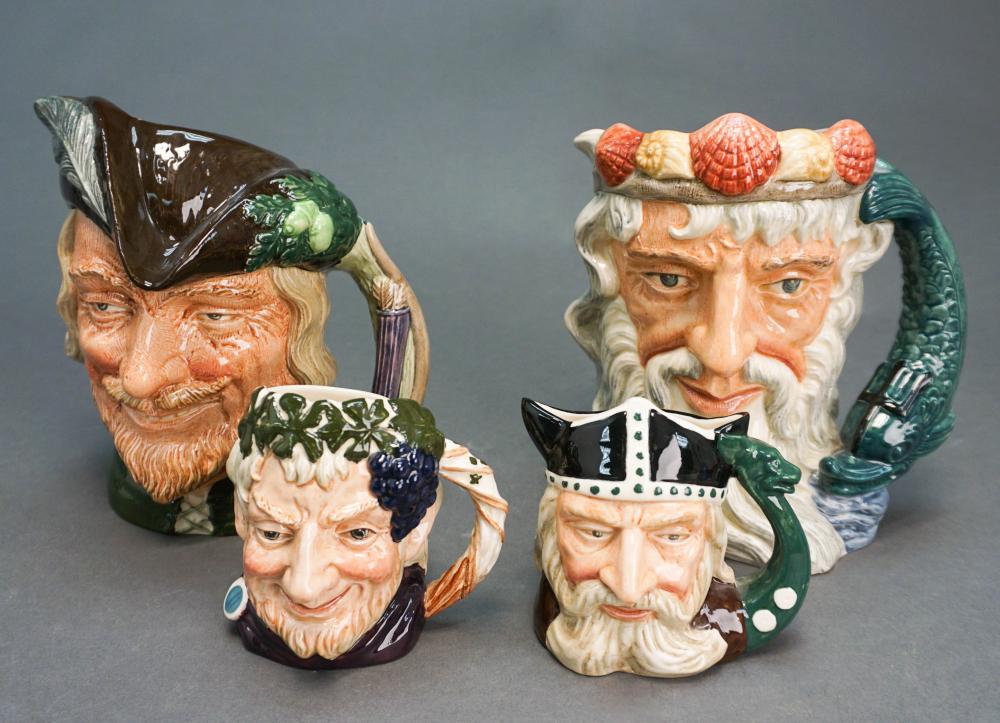 FOUR ROYAL DOULTON CHARACTER TOBY MUGSFour