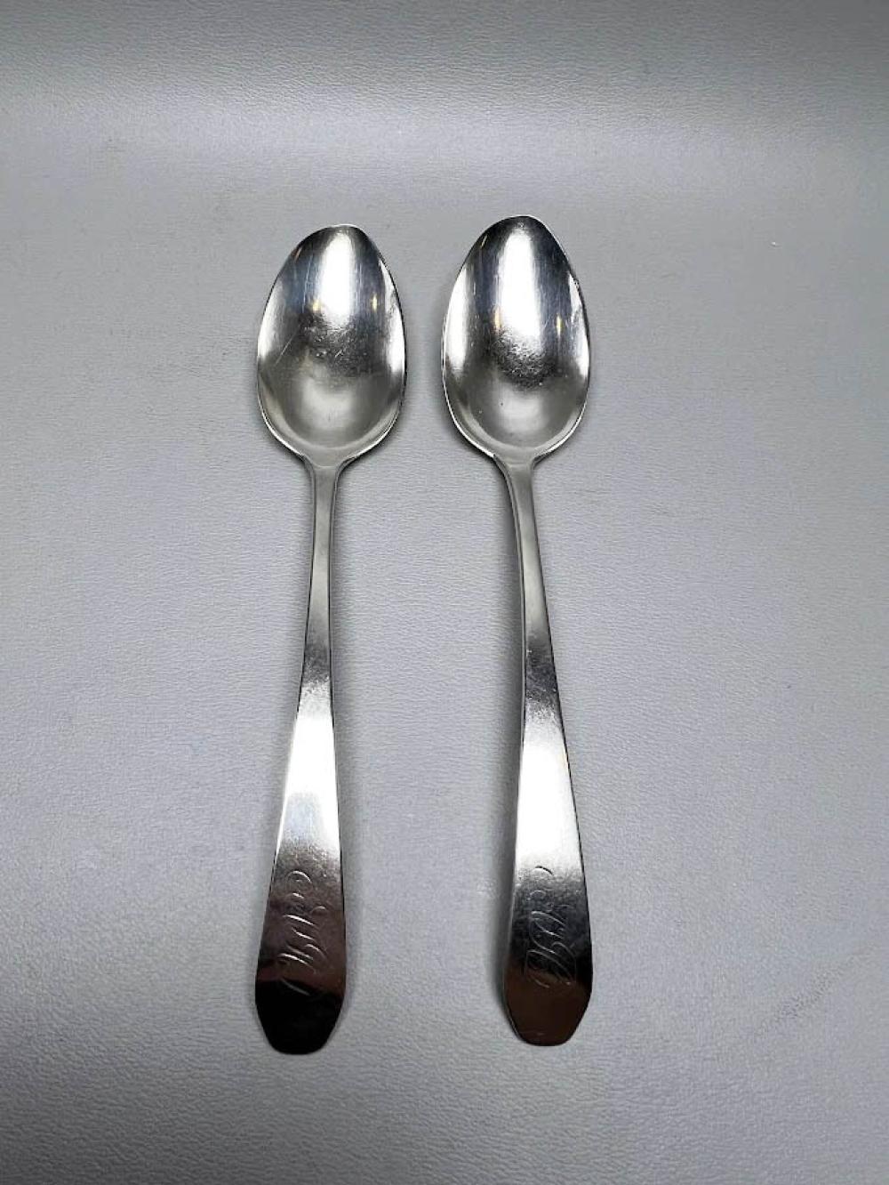 PAIR OF AMERICAN COIN SILVER SERVING