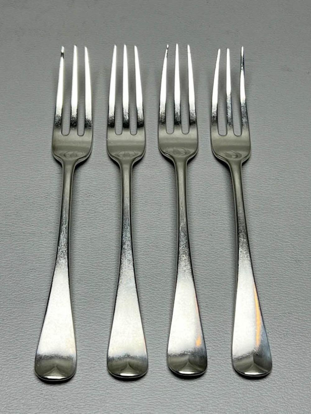 FOUR GEORGE III STERLING SILVER FORKS,