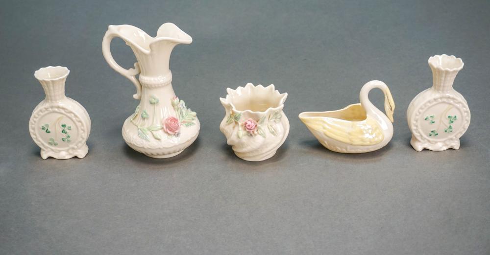 FIVE BELLEEK PORCELAIN CABINET 32b081