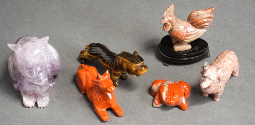 COLLECTION OF SIX HARDSTONE ANIMAL 32b087