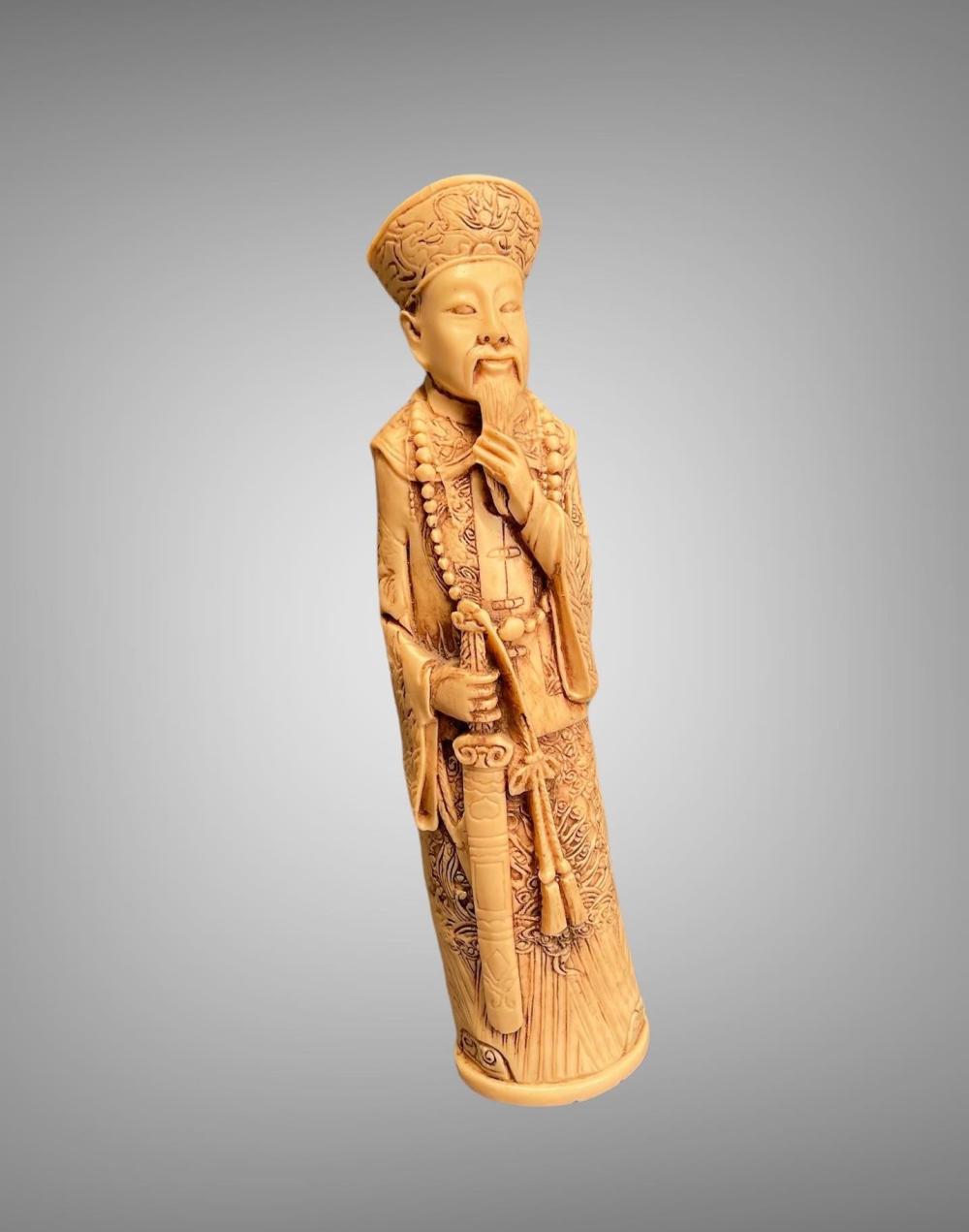 CHINESE COMPOSITE CARVED FIGURINE