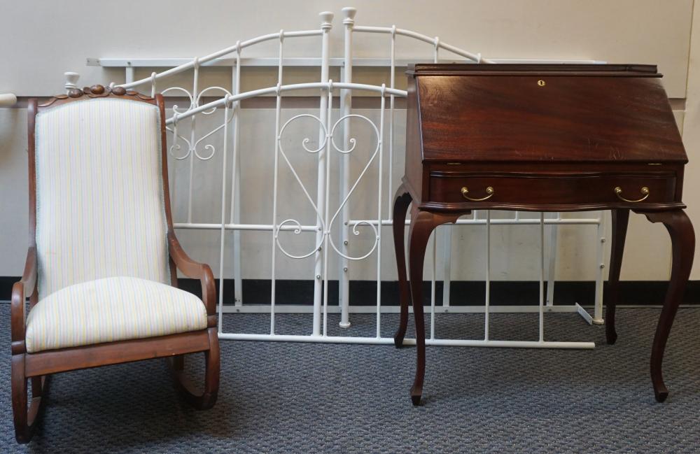 WHITE PAINTED METAL BED, A VICTORIAN