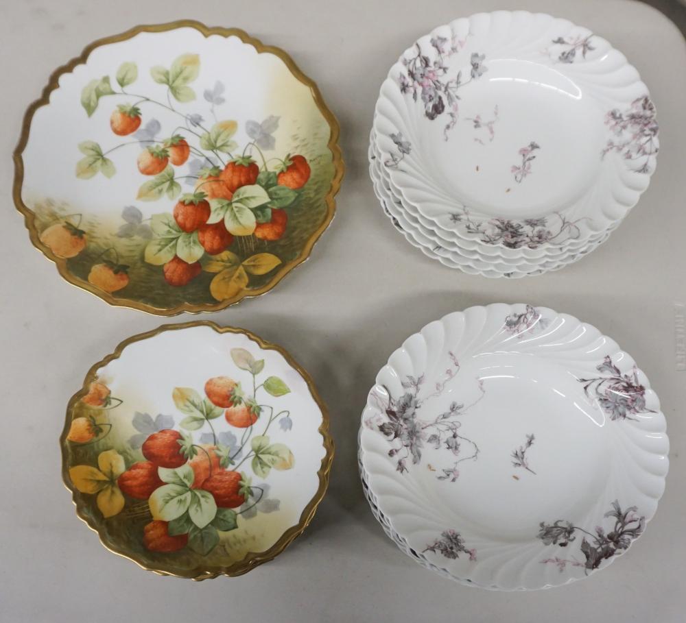 LIMOGES PORCELAIN SEVEN-PIECE CAKE SET