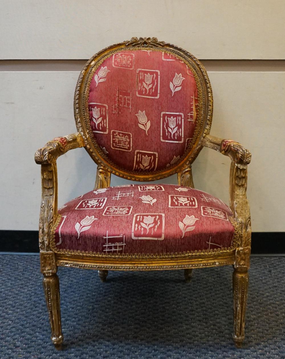 LOUIS XVI STYLE GILTWOOD FAUTEUILLouis 32b172