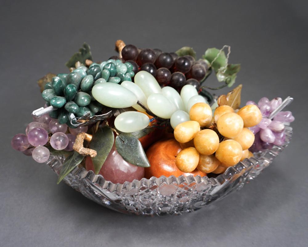 BOHEMIAN CUT CRYSTAL BOWL WITH ASSORTED