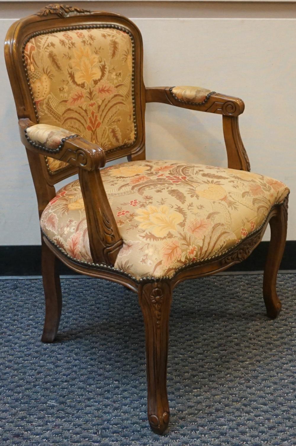 LOUIS XV STYLE FRUITWOOD AND UPHOLSTERED 32b1a9