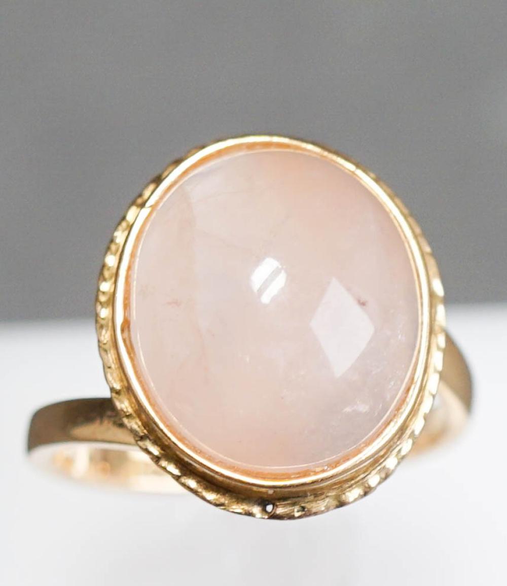 18-KARAT YELLOW-GOLD AND ROSE QUARTZ