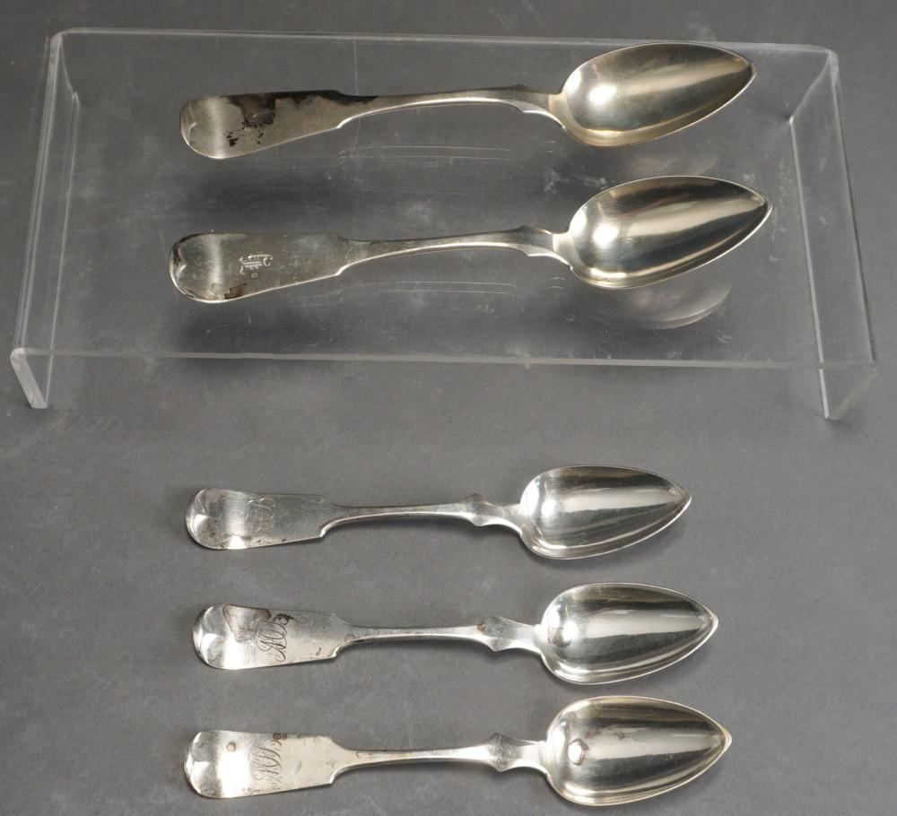 TWO PSEUDOMARKED COIN SILVER TABLESPOONS  32b299