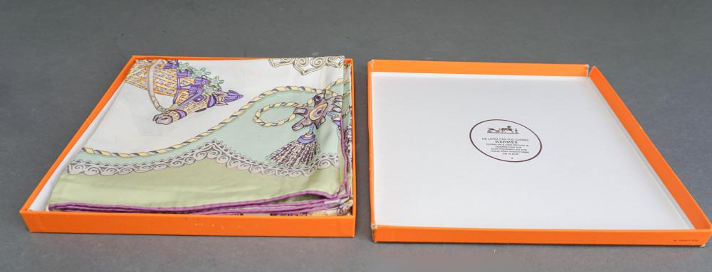 HERMES 'PAPEROLE' SILK SCARF WITH