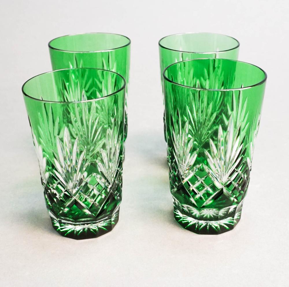 SET OF FOUR CONTINENTAL GREEN-TO-CLEAR