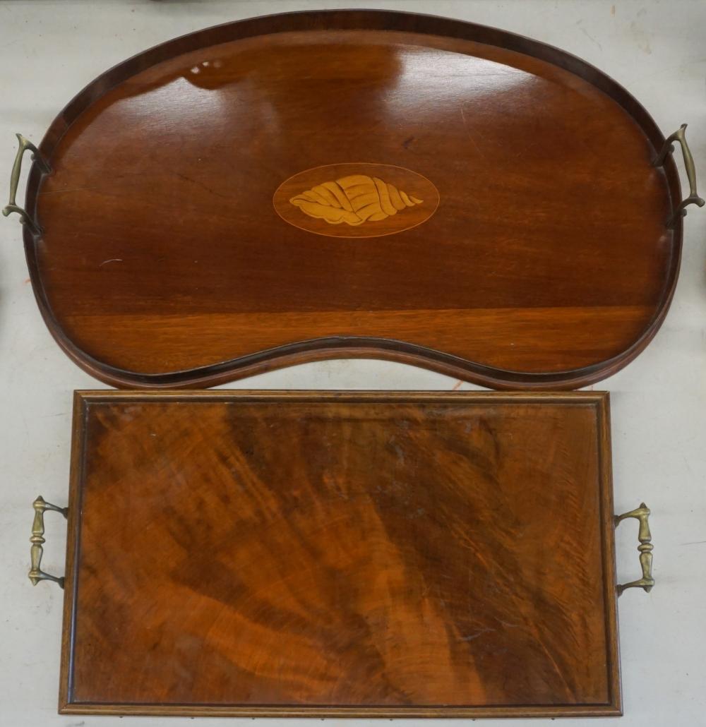 TWO GEORGIAN STYLE MAHOGANY TRAYSTwo