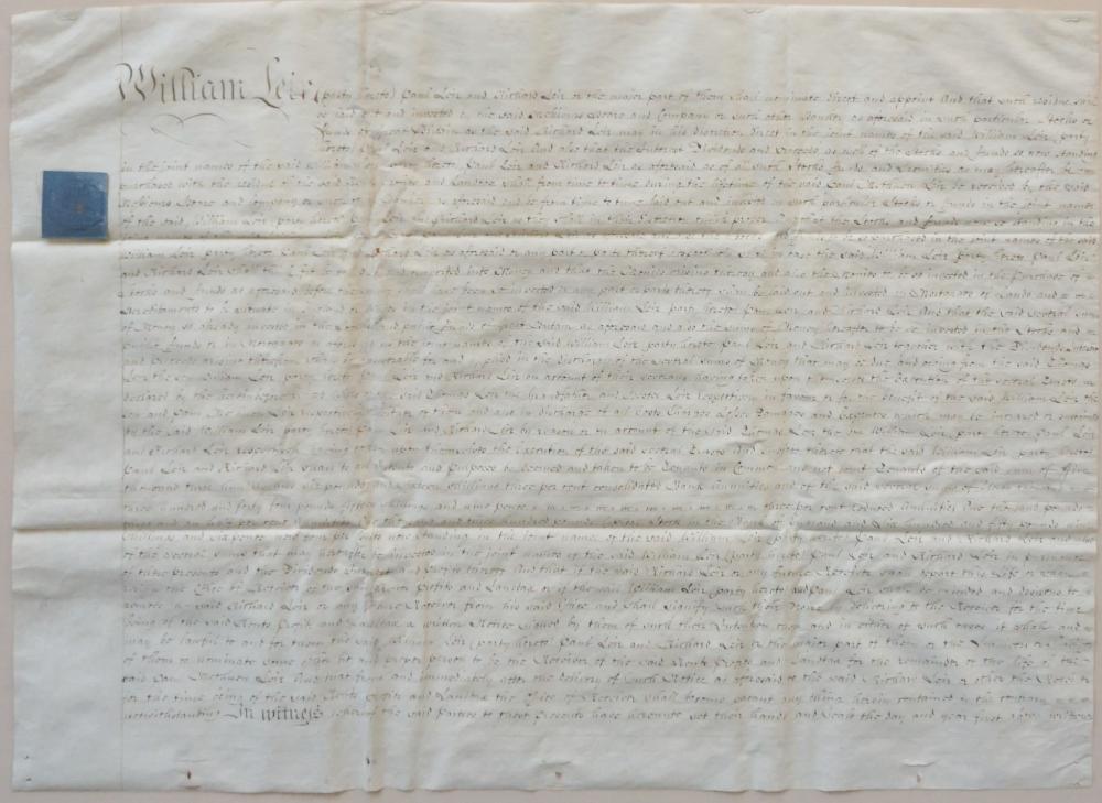 ENGLISH INDENTURE DOCUMENT, INK ON PAPER,