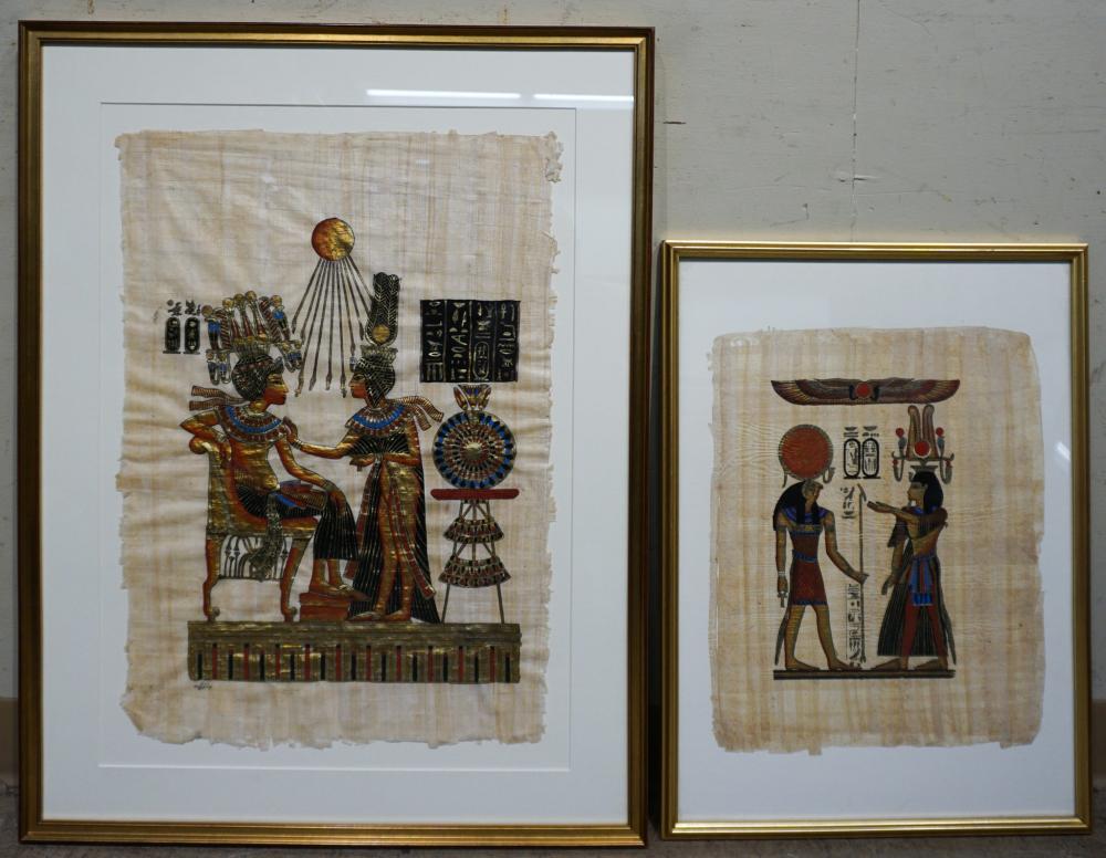 TWO EGYPTIAN PAINTINGS ON PAPYRUS  32b363