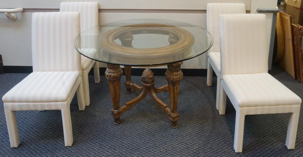 CONTEMPORARY ROUND BASE GLASS TOP