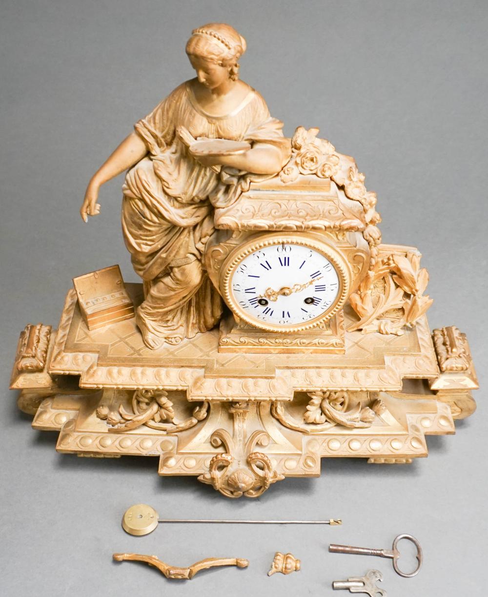 FRENCH ORMOLU FIGURAL CLOCK H  32b3d0