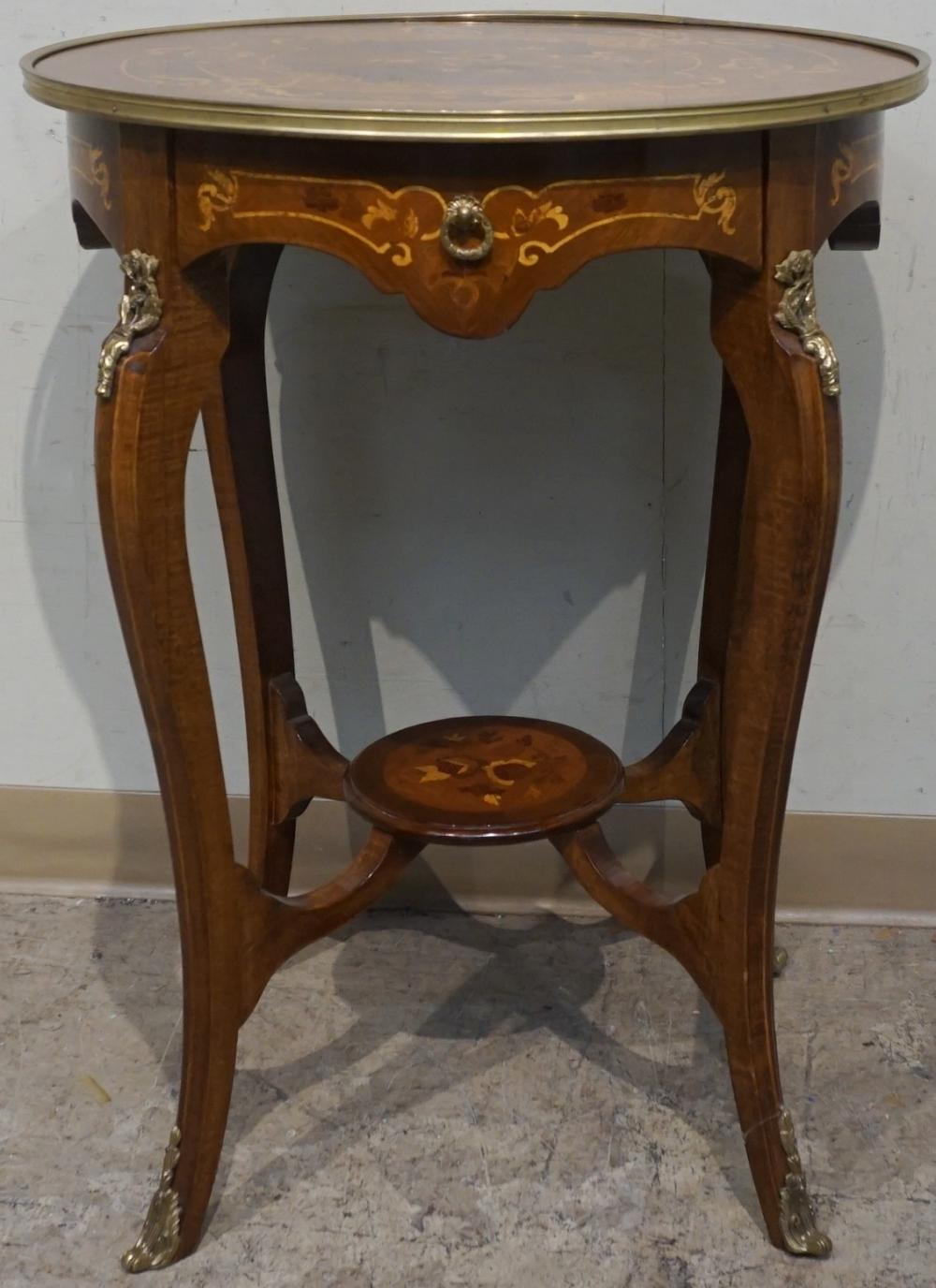 LOUIS XV STYLE BRASS MOUNTED MARQUETRY