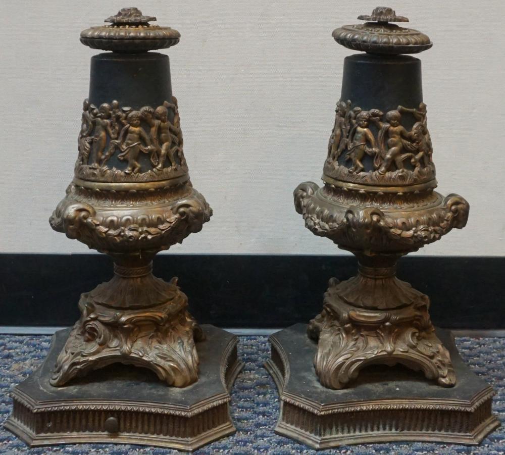 PAIR CHARLES X STYLE CAST BRASS 32b46a