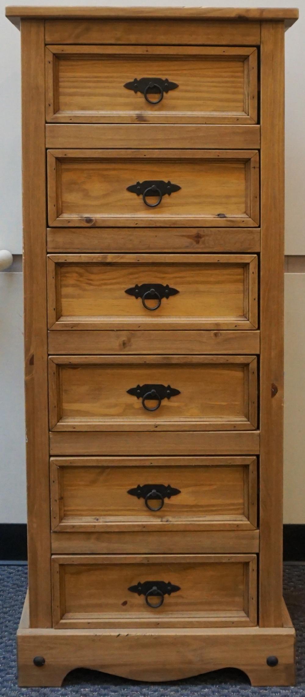 RUSTIC KNOTTY PINE TALL CHEST OF