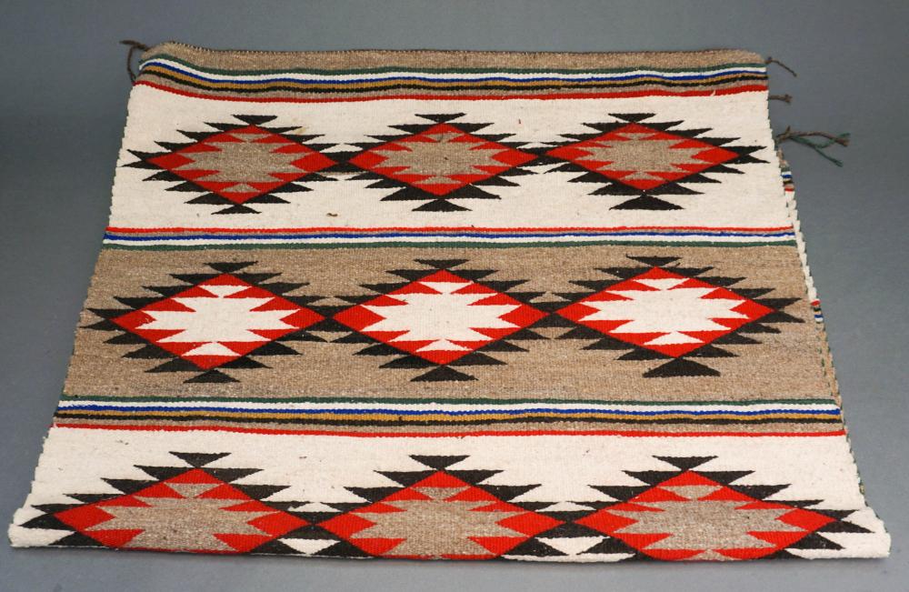 AMERICAN INDIAN WOVEN RUG, 4 FT