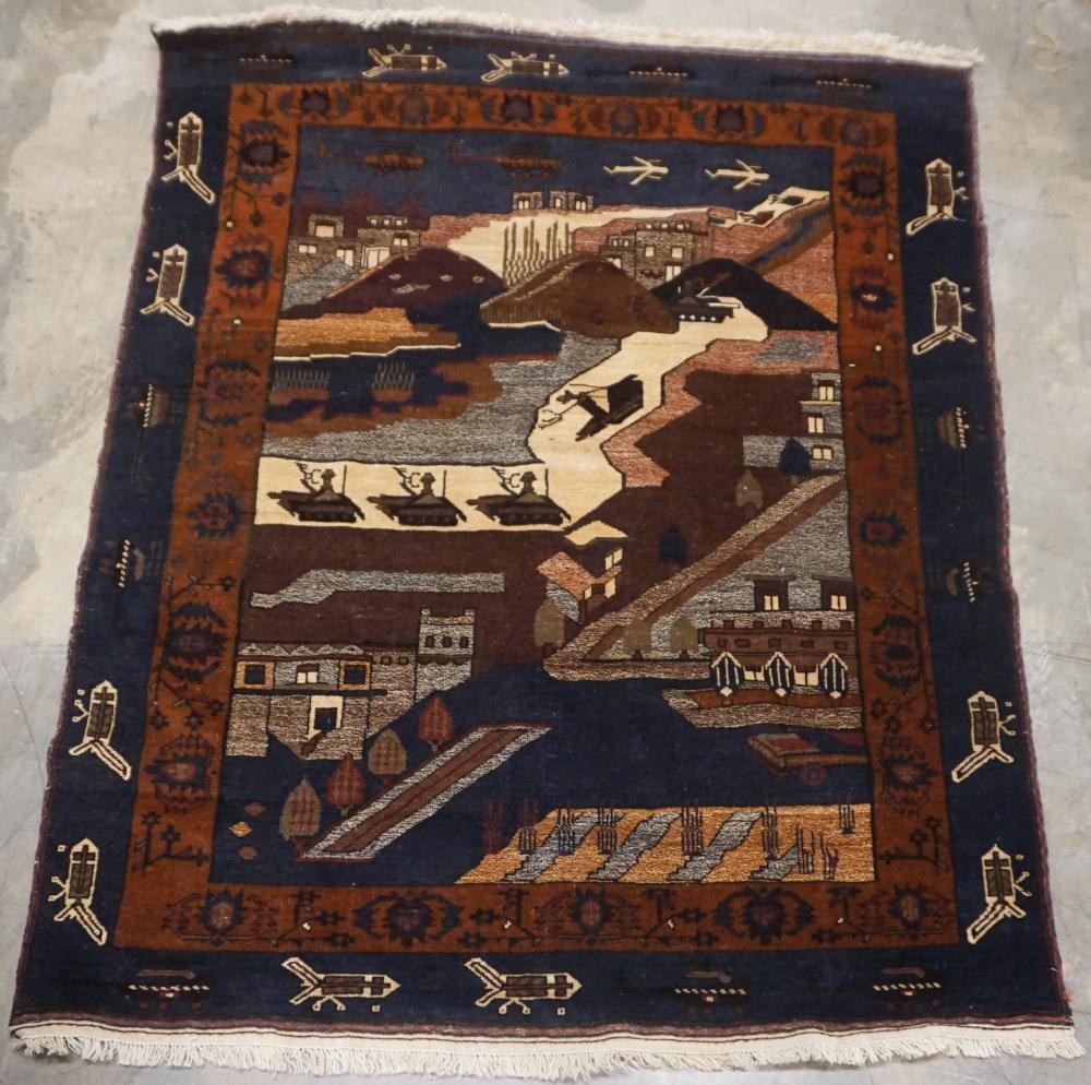 AFGHAN WAR RUG, 6 FT 5 IN X 4 FT