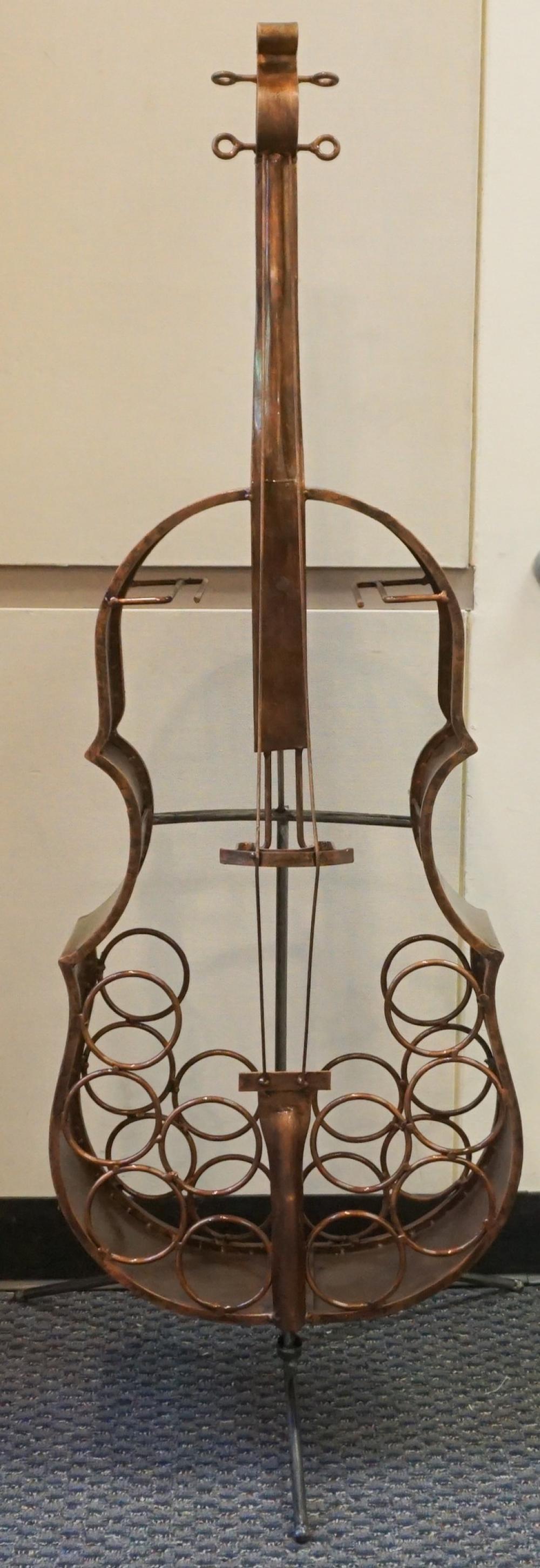 CONTEMPORARY PATINATED METAL CELLO 32b5a6