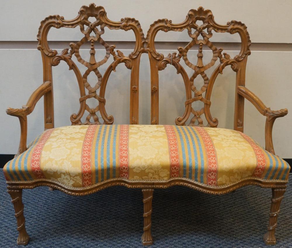 GEORGE III STYLE STAINED WOOD TWO-CHAIR