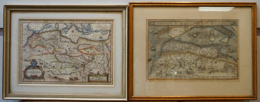 TWO COLORED OUTLINED ENGRAVED MAPS