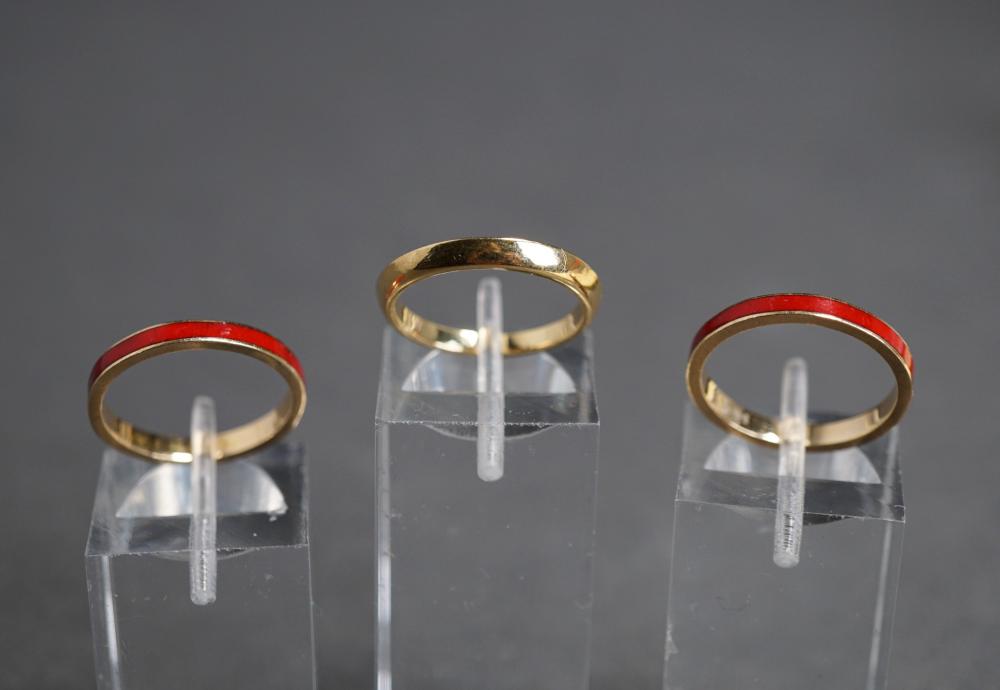 TWO 14 KARAT YELLOW GOLD AND RED 32b63f