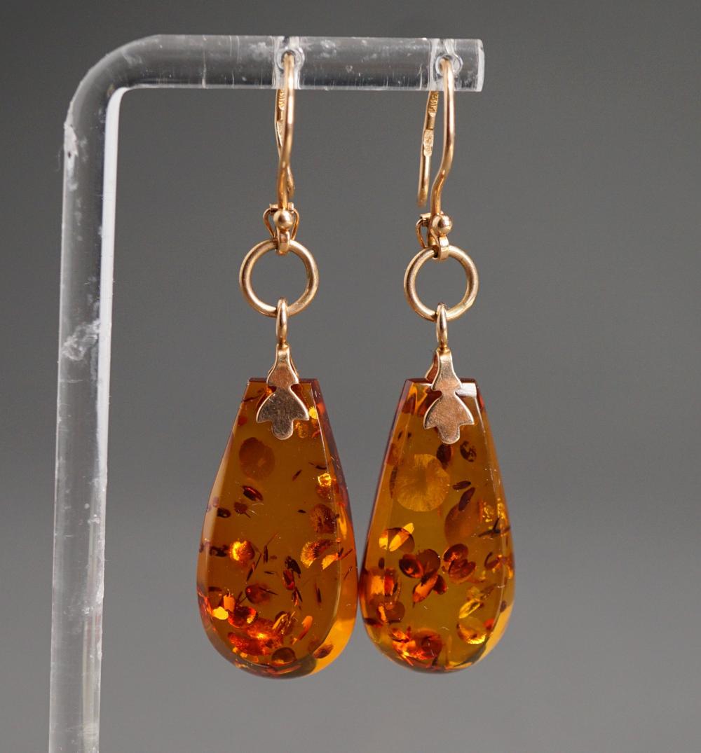 14-KARAT YELLOW-GOLD AND AMBER