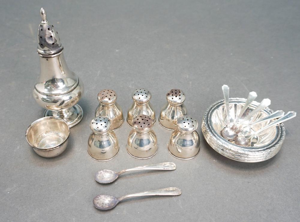 SEVEN STERLING SILVER SHAKERS,