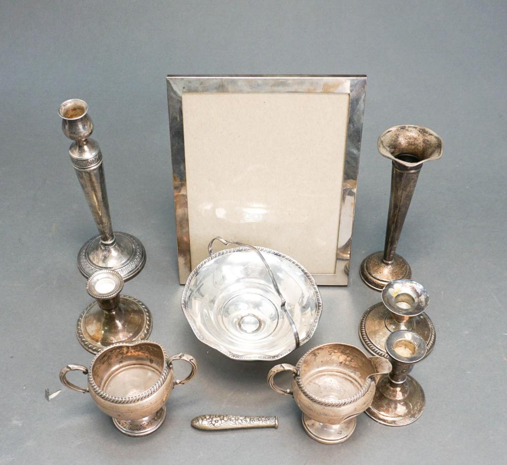 GROUP WITH WEIGHTED STERLING HOLLOWWARE