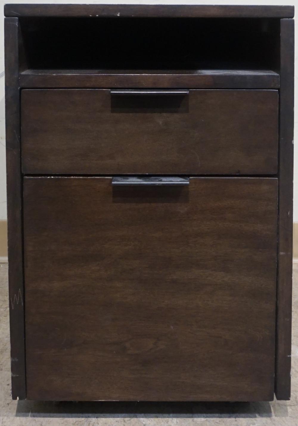 FRUITWOOD OFFICE SIDE CABINET AND TABLE
