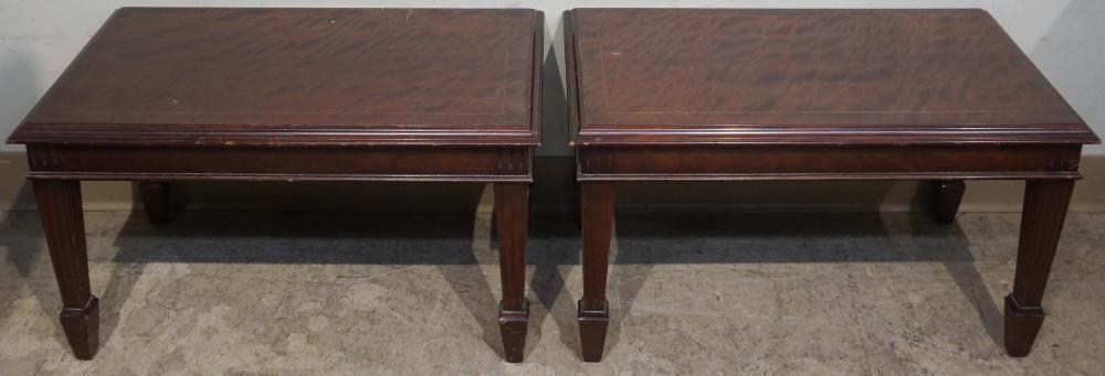 PAIR OF INLAID MAHOGANY LOW TABLES  32b6fa