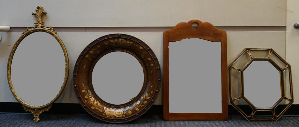 GROUP OF FOUR ASSORTED FRAMED MIRRORS  32b760