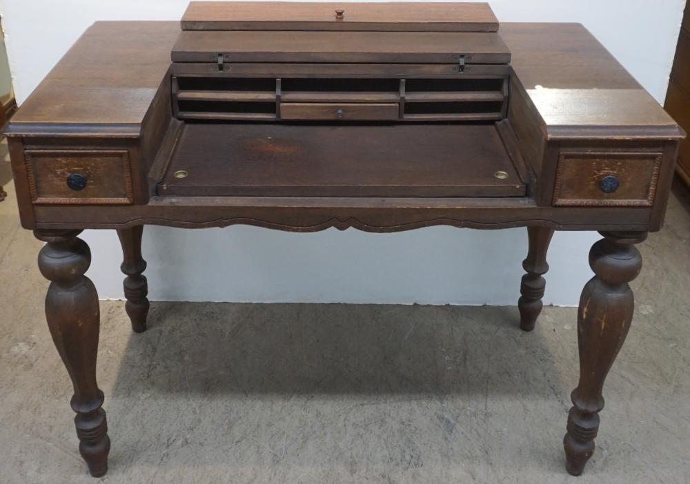 MAHOGANY SPINET DESK, 32 3/4 X 43 1/4