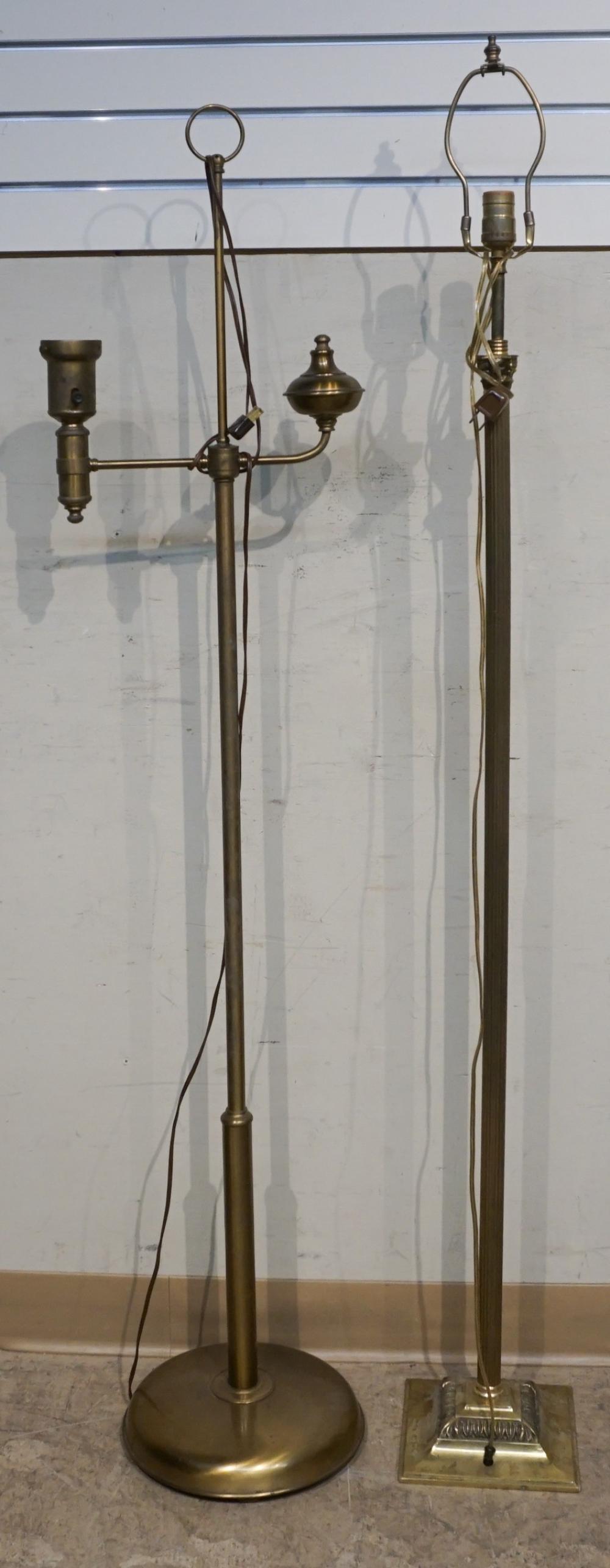 TWO BRASS FINISH FLOOR LAMPS H 32b78a