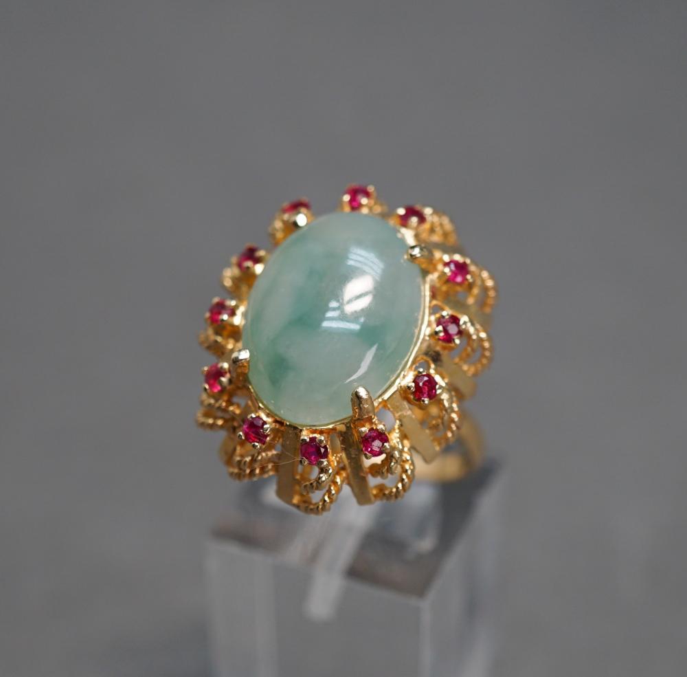 14 KARAT YELLOW GOLD JADE AND 32b80f