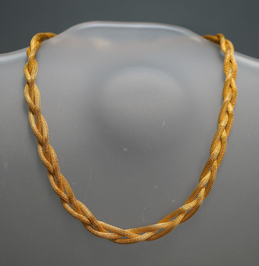 18 KARAT YELLOW GOLD BRAIDED NECKLACE  32b829