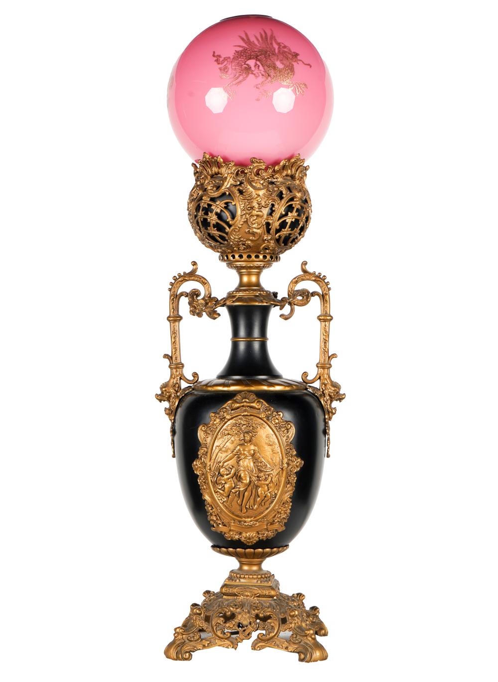 VICTORIAN OIL LAMPthe spherical